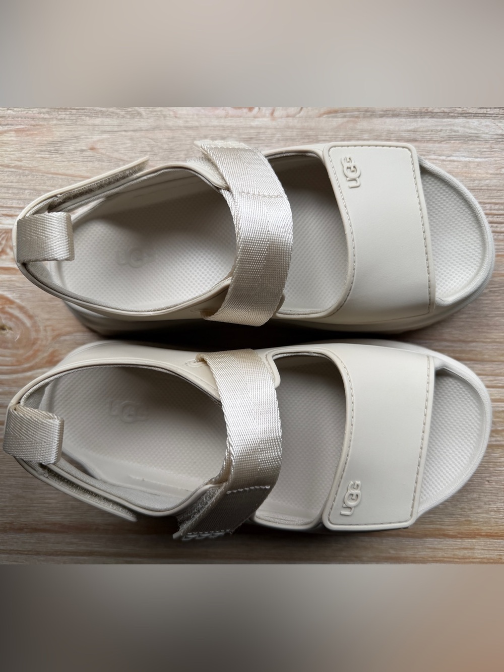UGG Cream Platform Sandals with Adjustable Straps - Picture 10 of 14